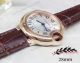 2017 Clone Cartier Ballon Bleu De Cartier Gold Silver Dial Brown Leather Band 28mm Watch (3)_th.jpg